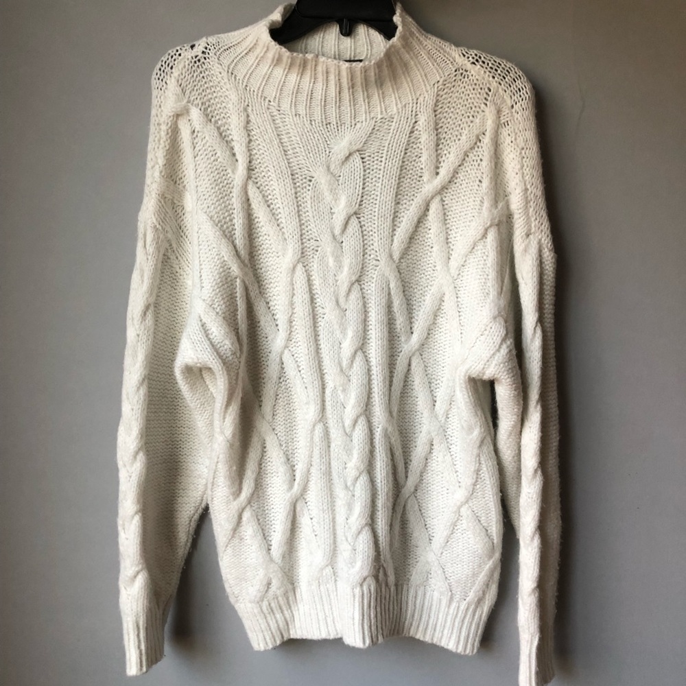 Express White Knit Sweater